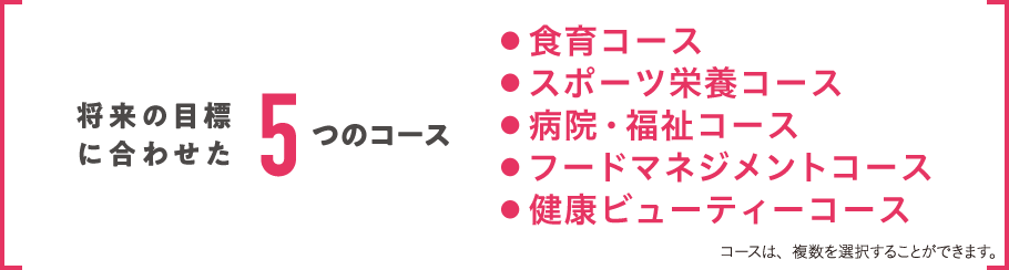 将来の目標に合わせた5つのコース